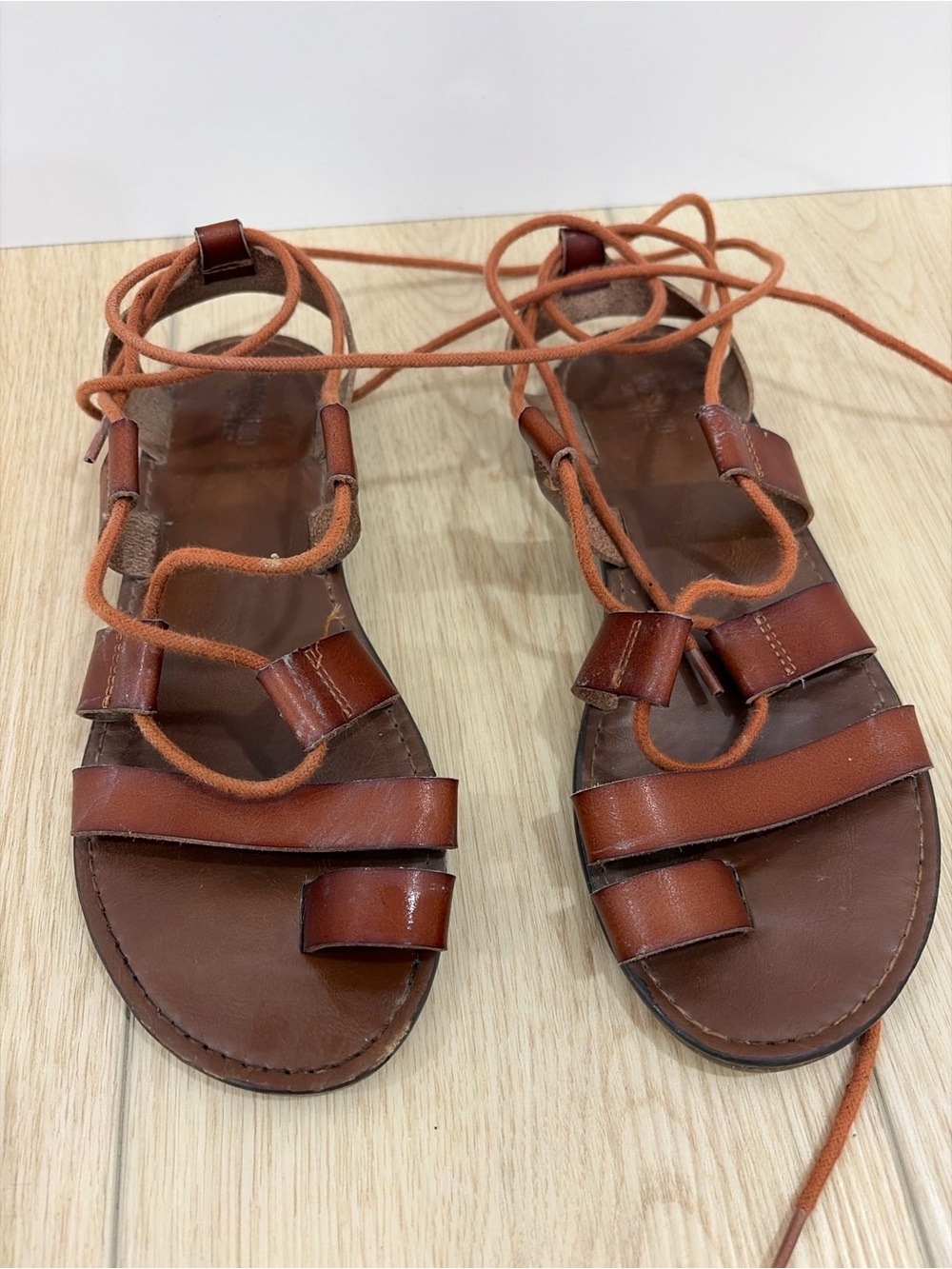 Brown Lace-Up Gladiator Sandals Boho Western Festival Capsule for Women - Picture 4 of 6